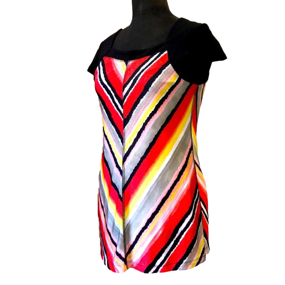 Long Colorful Striped Top, Size Large - Picture 2 of 9